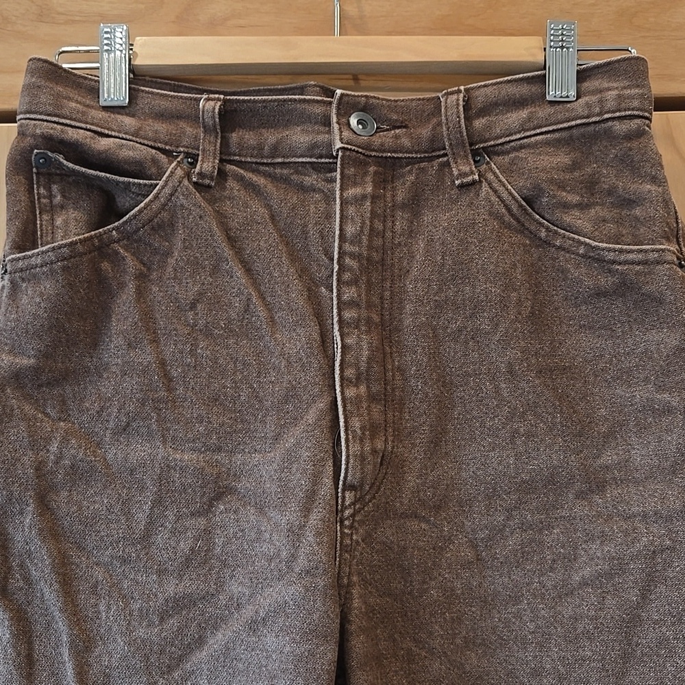 Uniqlo U Chocolate Brown Denim, Size 26, Cut Off At The Bottom, GUC - Picture 5 of 6